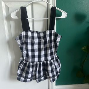 Kate Spade Gingham Peplum Tank Top
